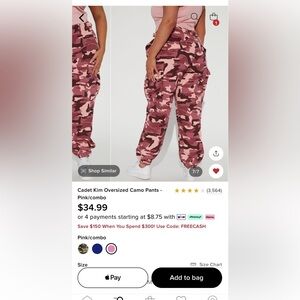 Very cute women’s pink camo pants